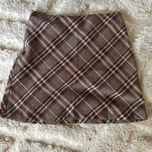 Princess Polly Brown Plaid Skirt